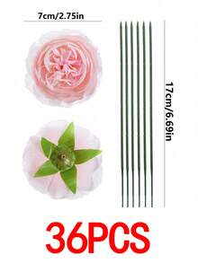 400/12/24/36pcs Artificial Peony Flowers With Stems, Faux Peony Flower Heads For Wedding Party Decoration, Cake Decoration, Home Living Room Table Centerpiece, Fake Plants, Autumn Decor, Room, Desk, Room Decoration Supplies - Baby Pink - View 9