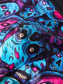 1 Piece Set Of Men's Shorts, Halloween Skull Pattern, Soft And Skin-Friendly Fashionable Men's Underwear, Men's Boxing Shorts - Multicolor - View 6