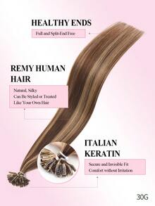 U Tip Hair Extensions Human Hair Extensions Straight Real Human Hair Keratin Extensions Invisible Festival Concert Accessories Summer Travel Holiday Essentials Hair Pieces Hair Care Self Care For Daily - S4/27 - View 2