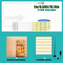 8mm COB LED Light Strip With Dimmable Touch Sensor And USB Interface, 1m/2m/3 Meters Warm White, Dotless Cuttable Tape, Suitable For Kitchen Cabinets, Wardrobes, Shoe Racks, Bedroom Decoration, Christmas, Halloween And Other Occasions. - Warm White - View 12