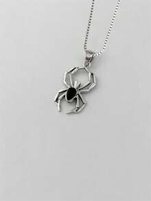 1 PC Kids Cubic Zirconia Elegant Spider Necklace Pendant For Girls For Birthday Gift - Silver - View 5