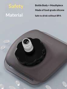 200ml Portable Sports Water Bottle, Only 35mm Thin When Full, 98g Ultra-Light, Silicone Material, Odorless, Hook And Loop Strap Suitable For Wrist, Bicycle Or Backpack, Bite Valve Design For Easy One-Handed Drinking, Suitable For Cycling And Running - Multicolor - View 11