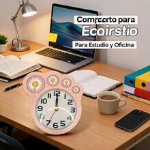 Unisex Practical Style For Bedroom And Office Desk Clock - Pink - View 4
