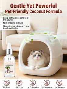 GJYC PET Liquid Cat Litter Deodorizer – Tropical Coconut Scent, Works With Clumping, Crystal & Clay Litter, Eliminates Odors At The Source, 1.01 Fl Oz - 30ml - View 6