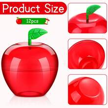6/12/18 Pcs Appreciation Week Gifts Plastic Apple Container Bulk Red Candy Boxes Holder Thank You Gift Compatible With Apple Of Appreciation Gifts End Of Year Halloween Party Back-To-School Season Decor - View 11