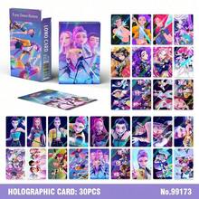 asmodee 30pcs K-Pop Style Holographic Photo Cards, Anime Boy Group Collectible Lomo Card Box Set, Idol Trading Cards For Album Binder, Fan Collection And Gift - 1 YEAR - View 5