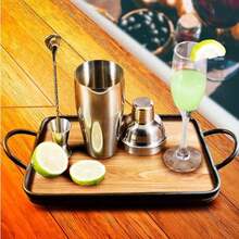 U Chef Kit de Coctelería, Shaker de 24 onzas, Mezclador de Bebidas Profesional, Jigger de Medición y Cuchara de Mezcla, Kit de Bartender, Herramientas de Coctelería y Mixología - Ver 6