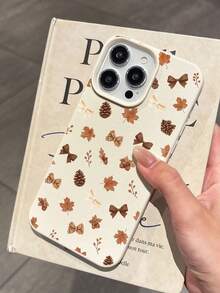 1 buah Casing Ponsel Lembut Bertekstur Kulit dengan Lubang Besar, Motif Daun Maple Musim Gugur, Pita, Kerucut Pinus, Biji Ek, dan Ranting Berry, Kompatibel dengan iPhone 11/12/13/14/15/16/17 Pro Max - MultiWarna - View 5