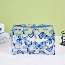 1pc Transparent Waterproof PVC Storage Bag, Large Capacity Fruit & Floral Pattern Pencil Case, Multi-Function Portable Stationery & Cosmetic Organizer, Back To School Daily Travel Holiday Mini Gift - Multicolor - View 4