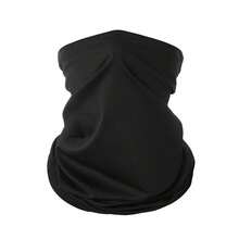 Men's & Women's Solid Color Neck Gaiter, UV Protection, Breathable Face Mask, Outdoor Cycling Running Magic Scarf, Sun Protection Milk Silk Headscarf, Ice Silk Cooling Neck Gaiter, UV Sun Protection Face Mask, Lightweight Breathable Neck Guard, Suitable For Motorcycle Riding And Hiking - Black - View 7