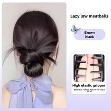 Clip-On Feathered Bun Wig Claw Clip Messy Buns Hair Piece Suitable For Women Daily Wea - 1PC - View 9