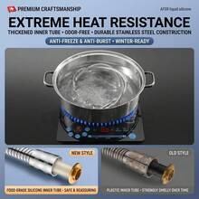 YXMX 77" Stainless Steel Shower Hose, Odor-Free Anti-Freeze Hardwater Replacement Line, Heavy Duty 4-Layer Braided Flexible Showerhead Extension, Universal G1/2" Fittings - 77-inch - View 3