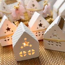 SILIKE LUFEI 1PC/2PCS Cetakan Resin DIY Bentuk Hati, Bintang, Rumah, Tempat Lilin, Alas Lilin, Cetakan Silikon, Cetakan Plaster untuk Ornamen Lilin - Cetakan rumah - View 5