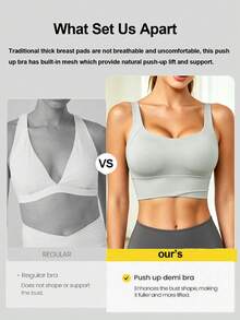 Tank Top Yoga, Bra Olahraga Bernapas dengan Fungsi Anti Guncangan dan Pengumpul yang Memberikan Bentuk Punggung Indah, Atasan Olahraga untuk Gym. - Light Grey - View 2