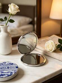 Toile De Jouy Tiger Print Compact Mirror Double Sided Magnifying & Normal Mirror Portable Round Pocket Makeup Mirror 2 Colors Available DIOR-GIFT-158 DIOR-GIFT-159 - Navy Blue - View 4