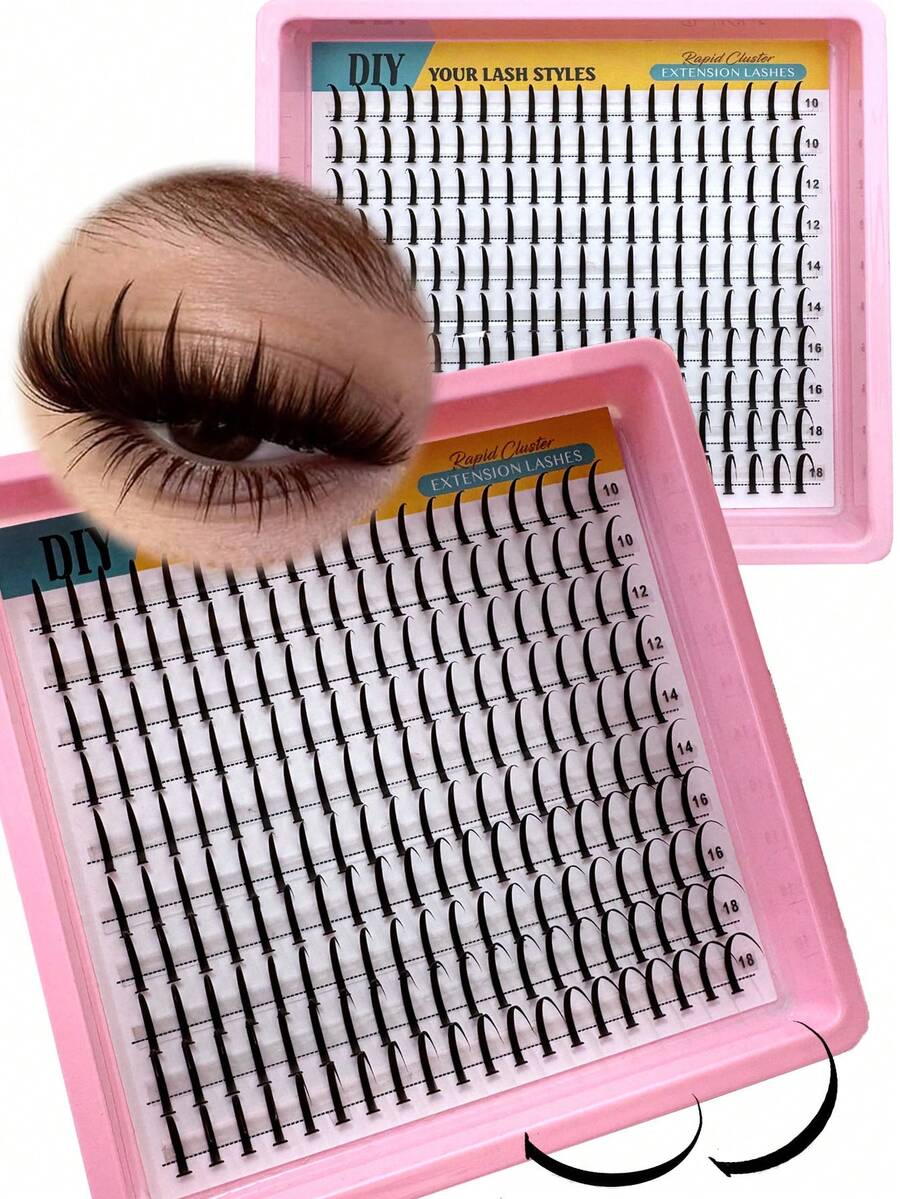 New 200pcs Pointed False Eyelashes, Cartoon Style Extended Eyelash Set 10-18mm, Anime Style Extended Eyelash Set, Individual Pointed Eyelash Set, D Curl Fairy Eyelash Set