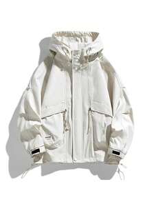 Women's Spring/Autumn Outdoor Hooded Jacket, Casual Fashion Minimalist Style - White - View 3