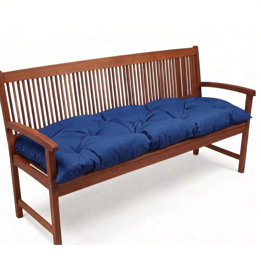 100x45 Cm Soft Fiber-Filled Bench Cushion, Single Seat Cushion (Bottom Part Only) - Blue - View 1