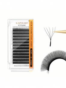 12 Rows 5D-W Triple Tips Eyelash Extensions, 0.07mm D Curl Hand Woven Mesh Net Cross Lashes, Premium Soft Light Professional Makeup Lash Supplies - Black - View 13
