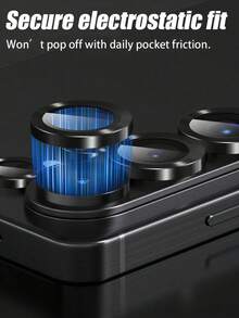 Gorilla Hero 1 Set Camera Lens Protector, Compatible With Samsung Series Models, Anti-Collision, Black CD Texture, Auto-Adsorption, Phone Accessories, Compatible With Galaxy S23/S24/S25/S25 Plus/S25 Ultra/Z Flip/Z Fold/Fold 8 Ultra/Fold 8 And Other Models - Black - View 3