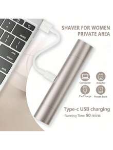 Electric Hair Removal Trimmer Dual Head Shaver Painless Bikini Legs Underarm Body Groomer Portable Rechargeable Cordless Wet Dry Use Razor Epilator - Multicolor - View 13