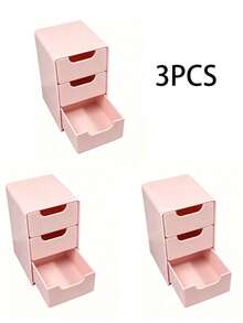 3-Layer Drawer Storage Box, Used For Storing Jewelry, Hair Accessories, Earrings And Small Items, Furniture Office Study Desk Organizer, Jewelry Storage Box, Drawer-Style Cosmetic Organizer, Bedroom Decor Desk Organizer, Home Desk Drawer Storage, Suitable For Women - Multicolor - View 19