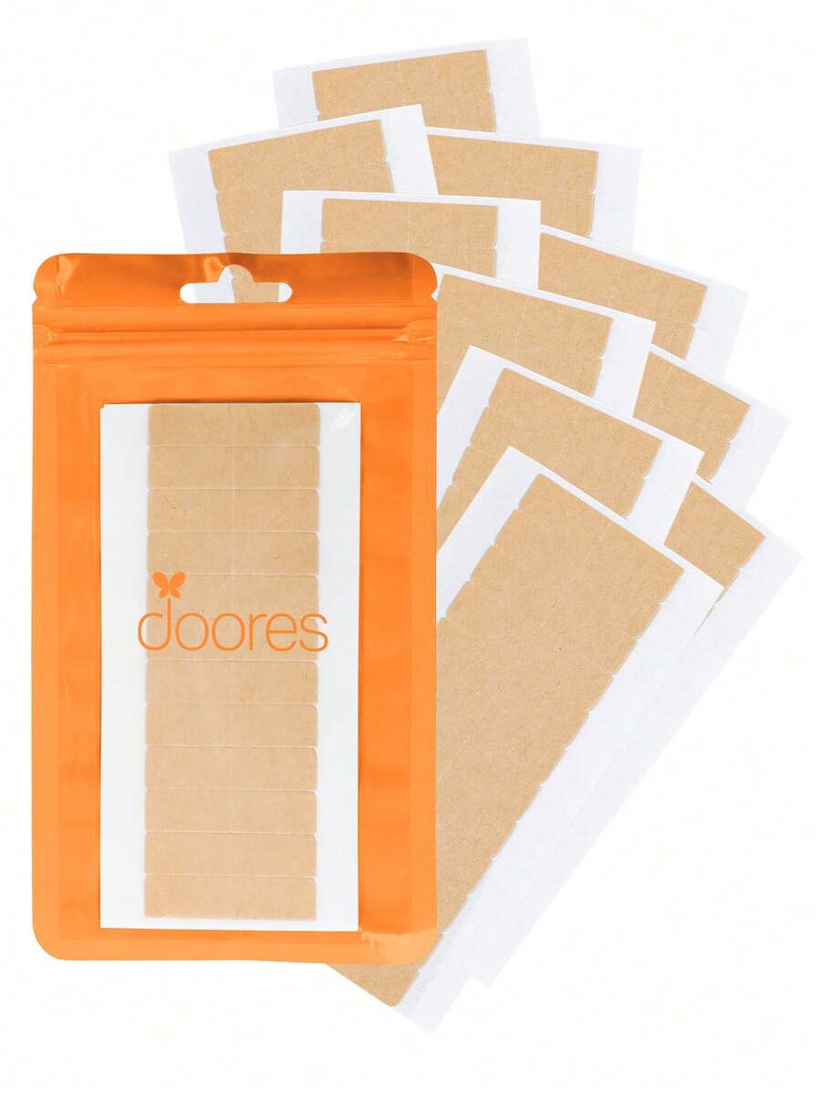 DOORES 接髮膠帶 120 片雙面膠帶,隱形強力固定且無殘膠 (4 x 0.8 cm/1.57 x 0.31 inch) - 120個 - 查看 1
