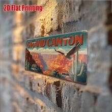 2D Flat - 1pc Vintage Metal Sign Grand Canyon Sign, With Canyon Landscape, For Decoration Only, Perfect For Home, Bar, Cafe, Garage, Industrial Decor, Gift For Desert And Canyon Lovers. (Random Style) - A - View 9