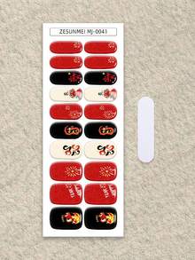 20pcs Semi-Cured Gel Nail Stickers, Gel Nail Decals, Require UV Nail Lamp, Salon Quality, Long Lasting - Multicolor - View 3
