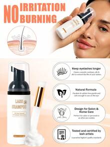 MEM Eyelash Extension Cleaning Kit, Includes 60ml Eyelash Cleaning Mousse, Gentle Non-Irritating Foam Cleanser, Suitable For Eyelash And Eyelid Cleaning, Suitable For All Skin Types And Beginners - White - View 3