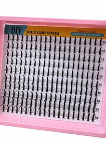 New 200pcs Pointed False Eyelashes, Cartoon Style Extended Eyelash Set 10-18mm, Anime Style Extended Eyelash Set, Individual Pointed Eyelash Set, D Curl Fairy Eyelash Set - D - View 9