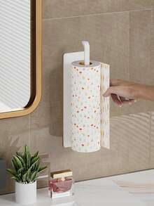 1pc Self-Adhesive Towel Rack, No Drilling Required, Single Bar Design, Suitable For Bathroom And Kitchen - Space-Saving Wall-Mounted Towel Rack - Multicolor - View 5
