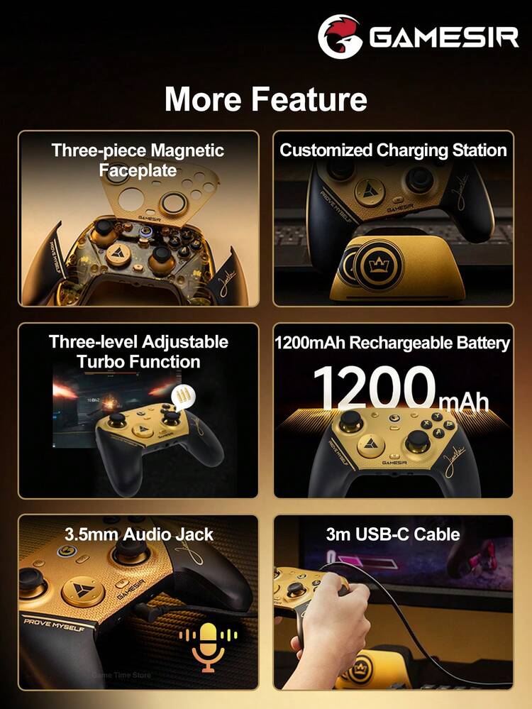 GameSir G7 Pro 8K PC Champion Edition Wireless Gaming Controller, Compatible With Windows, Steam, Switch 2/1, Android, IOS Phones, 8K Polling Rate, Magnetic TMR Joystick, Hall Effect Micro Trigger Joystick, Phone Controller - Champion Edition - View 10