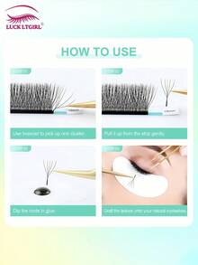 12 Rows 5D-W Triple Tips Eyelash Extensions, 0.07mm D Curl Hand Woven Mesh Net Cross Lashes, Premium Soft Light Professional Makeup Lash Supplies - Black - View 5