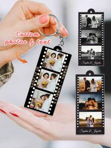 1pc Personalized Acrylic Keychain, Customized Photo Keychain, Handmade Double-Sided Picture Keychain, Fashionable Wall-Hanging Plastic Pendant, With Customized Photos For Couples, Friends, Pets Or Commemorative Use. - Multicolor - View 10