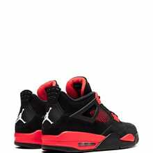 Nike Air Jordan 4 Retro Sneakers - Authentic Iconic Basketball Shoes | Viral 2026 Men's High-End Retro Streetwear | Premium Leather & Mesh Performance Trainers | Classic Air Cushioning & Support Wings | Legendary Designer Athletic Footwear - 黑紅 - 查看 3