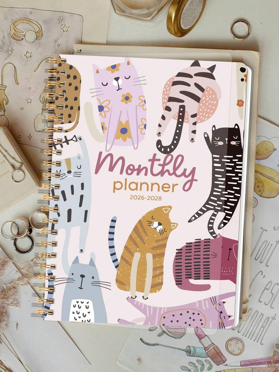 Trees 2026–2028 Planner Weekly & Monthly, 24-Month 2026 Monthly Calendar Planner, Includes Monthly Overviews, Weekly Pages & Notes,Perfect 2026 Planner For Work, Back To School Supplies & Personal,Office Desk Accessories Office Supplies - Multicolor - View 1
