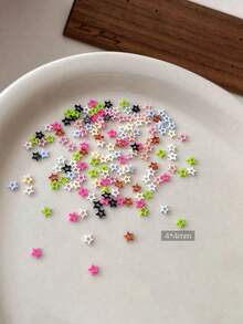 Colorful Hollow Five-Pointed Star Nail Art Decor, Versatile 3D Star Resin Rhinestone Nail DIY - Multicolor - View 9