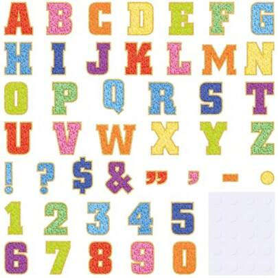 176 Pcs 7" Large Bulletin Board Letters And Numbers Set, Big Classroom Alphabet Cutouts Letter Poster With Adhesive Dots For Home School Bulletin Board Display Walll Decor Bright, Rainbow