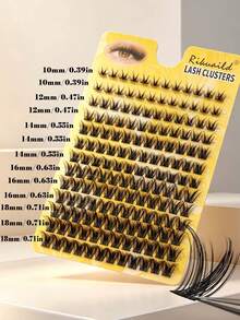 Rikuaild 156pcs DIY Cat Eye Fairy Style Thick Clustered Pointed Personalized False Eyelashes 10-18mm DIY Eyelash Set Beginner Friendly - D - View 6