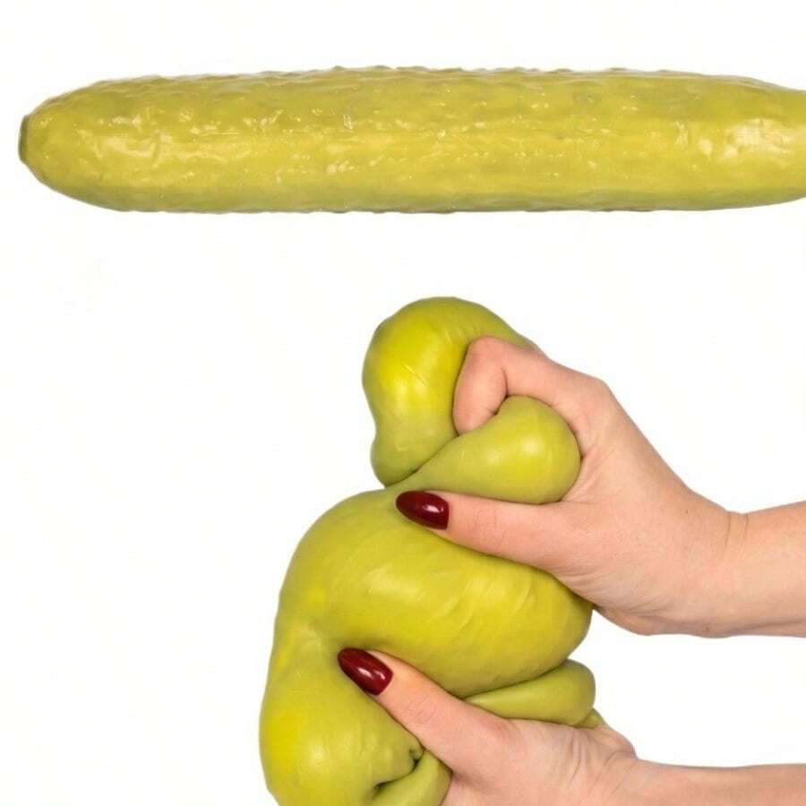 1pc Fruit Pickle Large Cucumber Squishy Toy, Halloween Decor Soft Squishy Fidget Toy, Christmas Holiday Party Favor Gift For Boys And Girls, Moldable Cheese Squishy Toy, Stress Relief Squishy Toy For Teens And Adults, Birthday Gift, Holiday Gift - Multicolor - View 1