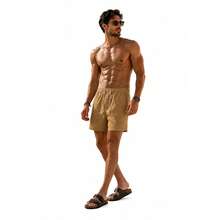 Set Of 3 Premium Linen Shorts For Men - Luxury Beachwear - Mint Blue - View 2