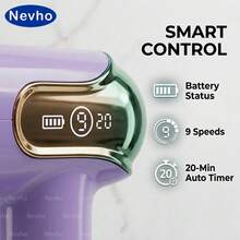 Nevho Handheld Electric Massage Gun, 20-Minute Auto-Timer Mode, 9-Speed Intelligent Control, 4 Massage Heads, Ultra-Portable Body Relaxation Device, Suitable For Home, Office, Travel Use - View 9