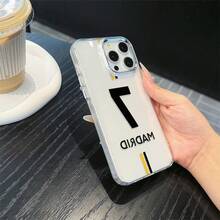 1件黑色雷射幸運足球號碼手機殼，適合作為生日與聖誕禮物送給情侶、女性、女兒、男朋友、女朋友、青少年女孩 - 彩色 - 查看 5