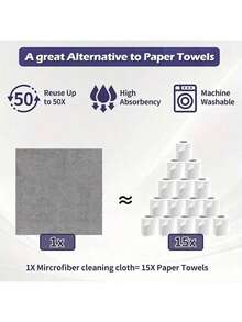 50pcs Multifunctional Ultra-Fine Microfiber Kitchen Cleaning Cloths, Washable Microfiber Rags, Dry And Wet Use, High Absorbency And Lint-Free, Suitable For Home, Kitchen And Car Cleaning - Rag - View 8