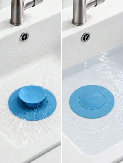 Universal 2-In-1 Kitchen Sink Drain Stopper With Premium Silicone Filter, Anti-Clogging Pop-Up Drain Plug, Hair Catcher For Bathtub, Shower And Sink