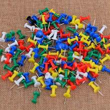 200pcs/Pack Colorful Plastic Push Pins, Multicolor T-Shaped Pins For Cork Board, Photo Wall Decor, And Bulletin Boards Office Supplies - 200Pcs - View 2