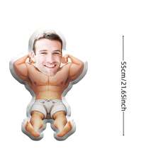 Customizable1piece Of Muscle Men's Plush Pillow With Personal Facial Pattern Double-Sided Printing Design, Perfect Gift For Valentine's Day, Easter, Father's Day, Thanksgiving, And Birthdays - A Fun And Unique Decorative Pillow For Friends And Family - Multicolor - View 20