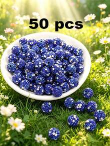 50/100pcs 10mm Shiny Disco Ball Beads - Reflective Multicolor Plastic Beads, Suitable For Jewelry Making, DIY Crafts, Necklace And Earring Accessories, Jewelry Making Beads, Earring Components, Handmade Beads - Multicolor - View 57