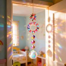 Colorful Diamond Crystal Light-Catching Hanging Decor, Suitable For Home Decor/Garden Decor/Christmas Decor/Halloween Decor/Mother's Day Gift - Multicolor - View 9